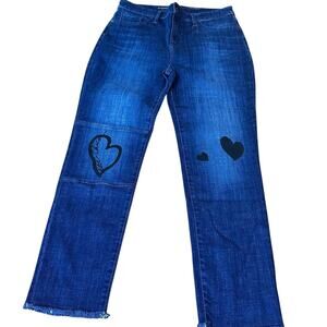 Chico's Blue Ankle & Cropped Jeans with Black Heart Accents
